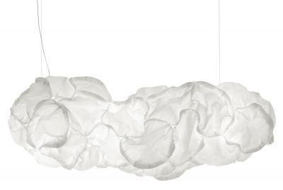 Weiße Mamacloud Pendelleuchte von Belux, eine moderne LED-Lampe in Wolkenform für Wohnräume.
